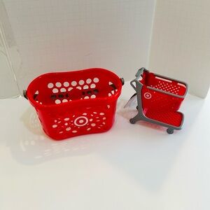 Set of 2 Target Mini Collectibles; Bullseye Spritz Mini Basket & Shopping cart